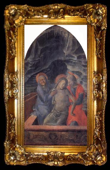 framed  Fra Filippo Lippi The Dead Christ Supported by Mary and St.John the Evangelist, ta009-2